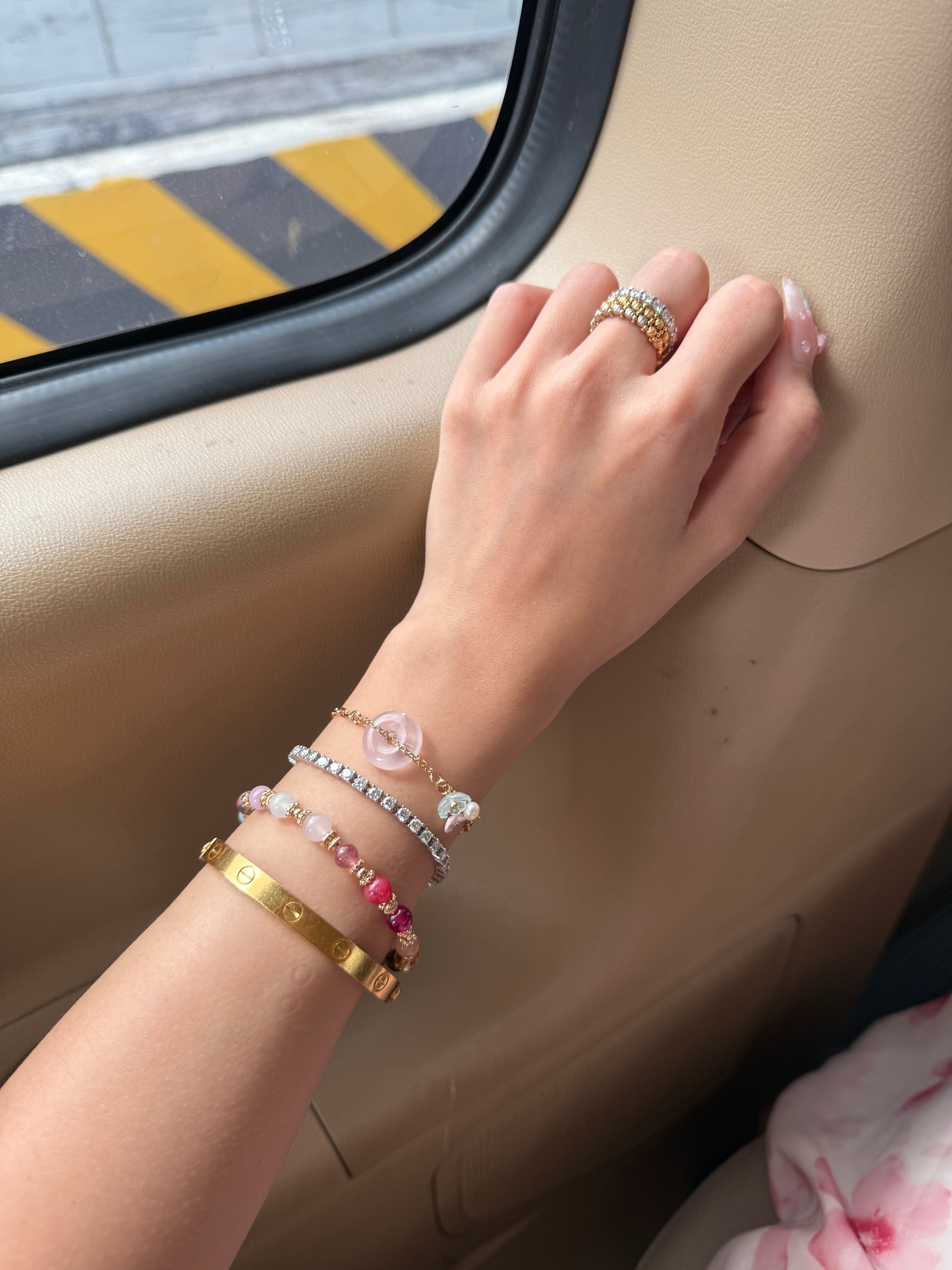Cheru Customs - Rainbow Duobao ¶౦ 6mm Natural Crystal Stacker Bracelet 15CM