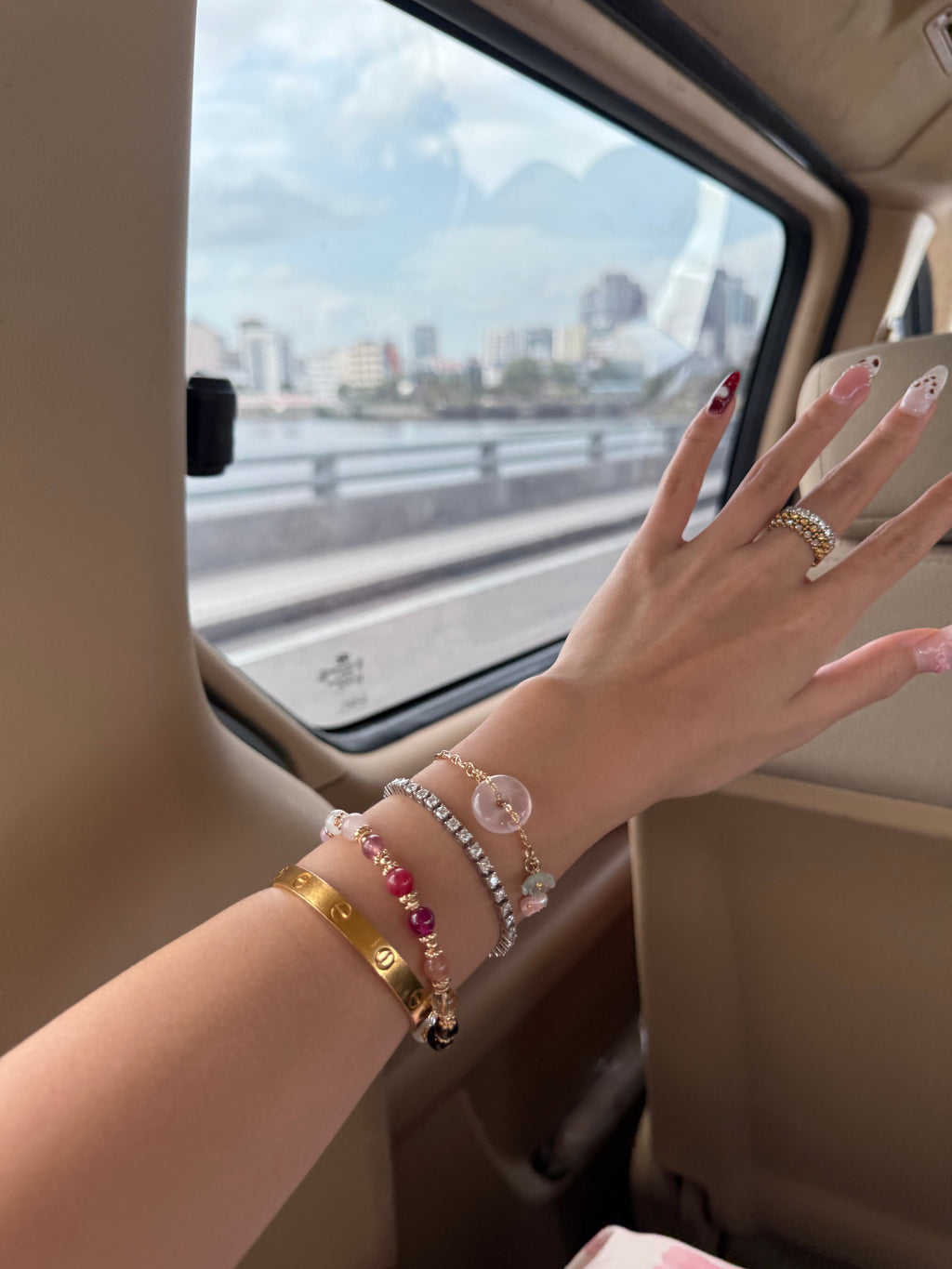 Cheru Customs - Rainbow Duobao ¶౦ 6mm Natural Crystal Stacker Bracelet 15CM