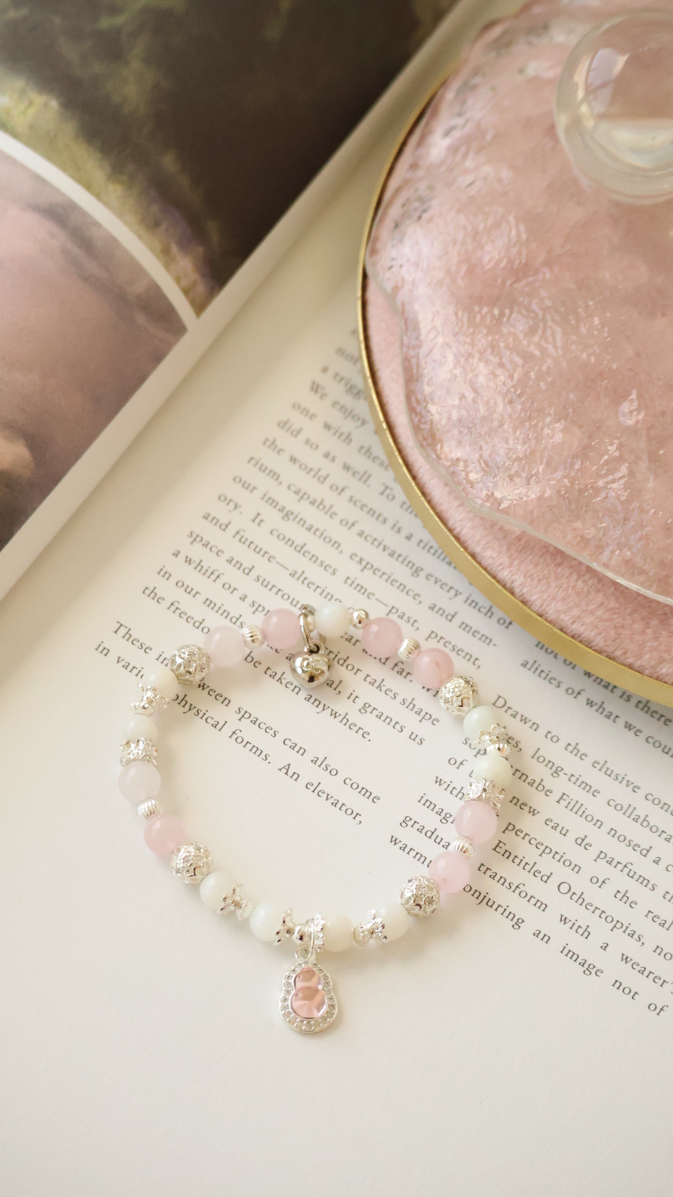 Green Jadeite & Green Aventurine, Rose Quartz & Whie Jadeite, Girasol Quartz & Clear Quartz ¡ª Mini Hulu Series | 8mm (Elastic)