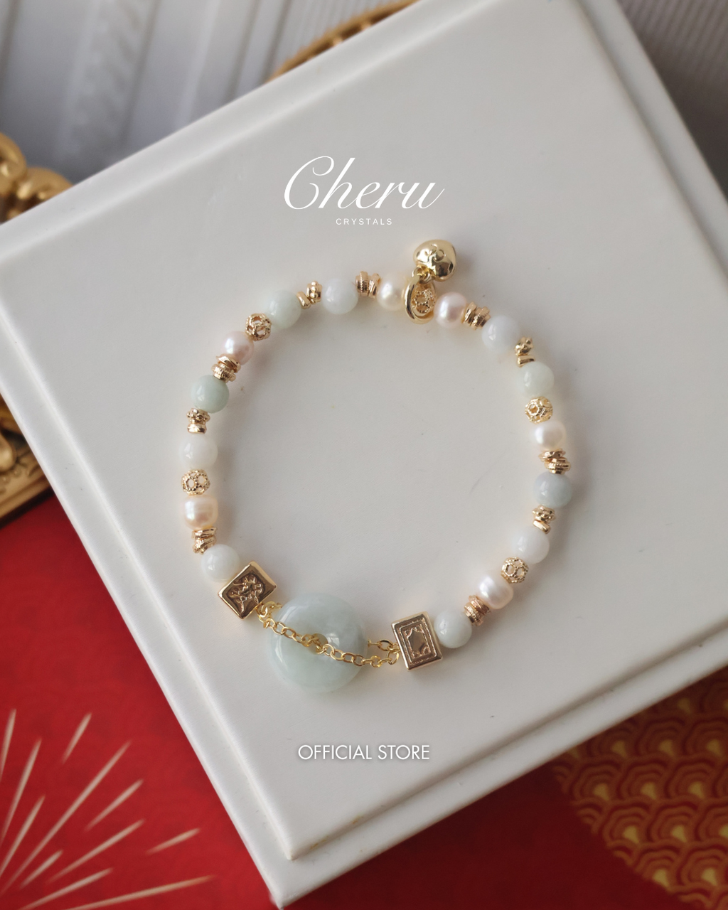 Green Jadeite & Freshwater Pearl ¡ª Ping MJ An Kou | 6mm (Elastic)