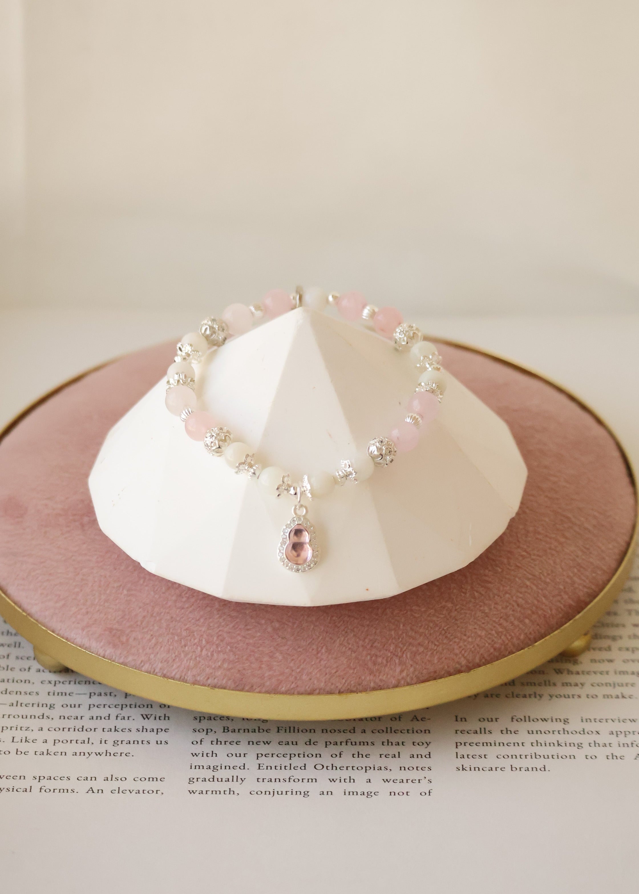 Green Jadeite & Green Aventurine, Rose Quartz & Whie Jadeite, Girasol Quartz & Clear Quartz ¡ª Mini Hulu Series | 8mm (Elastic)