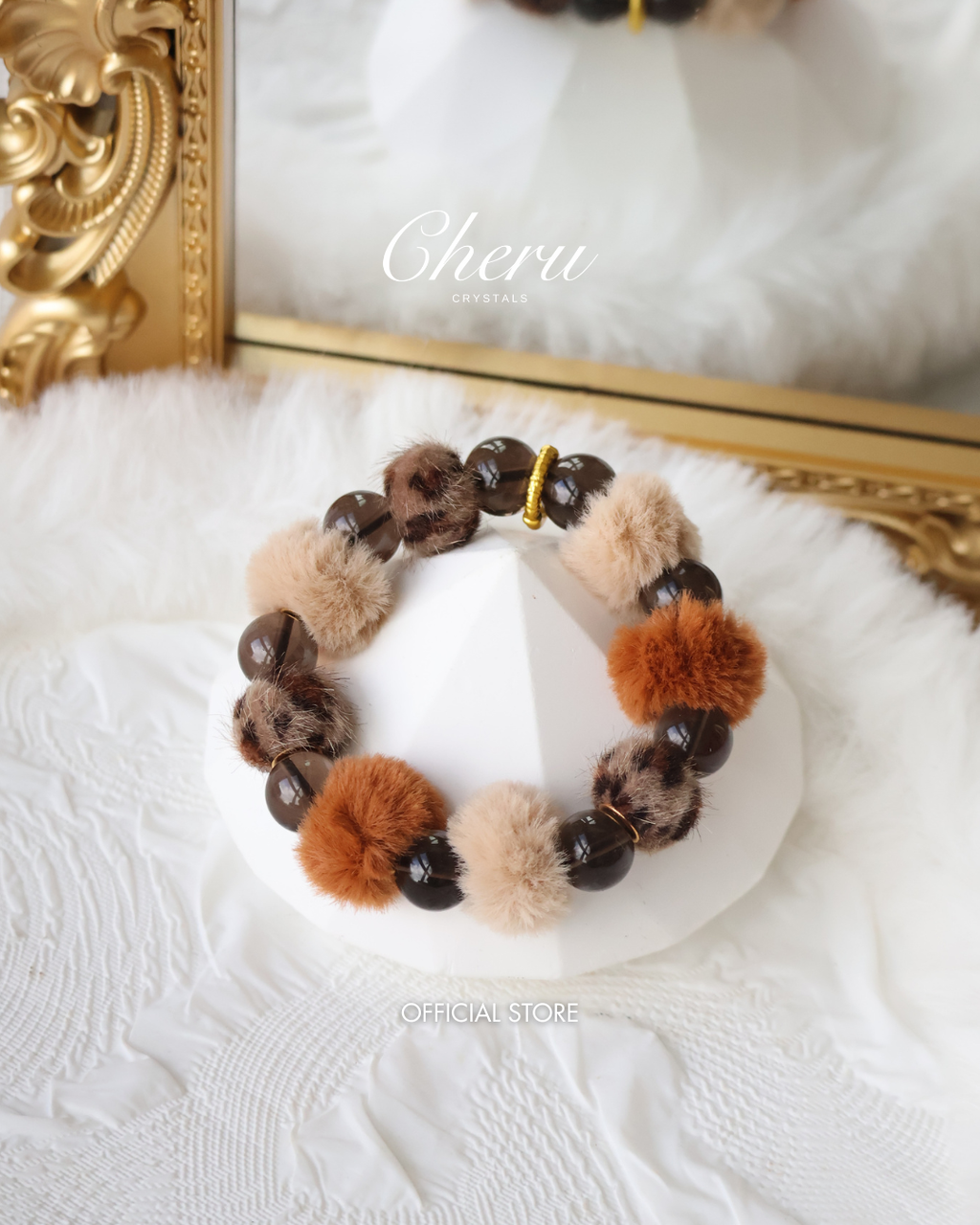 *Luna&Lithoss* Leopard Chic - 12mm Smokey Quartz