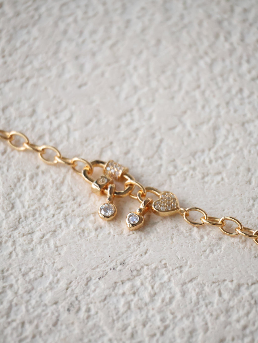 *Luna&Lithoss* Ramona Heart Locket Gold Bracelet AU750