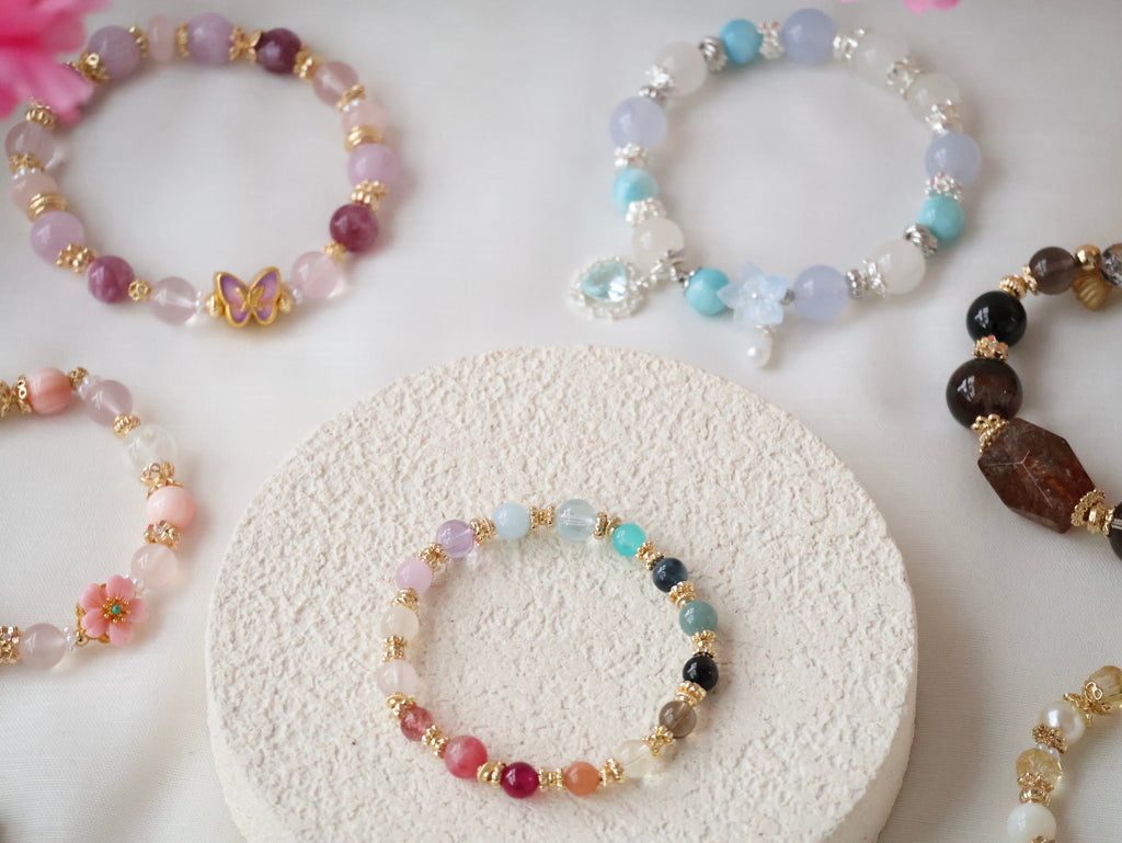 Cheru Customs - Rainbow Duobao ¶౦ 6mm Natural Crystal Stacker Bracelet 15CM