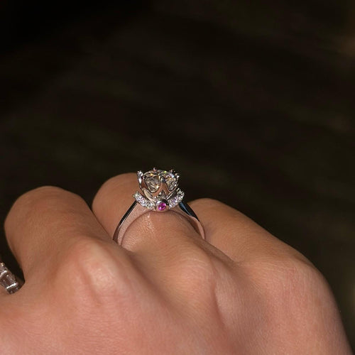 *Luna&Lithoss* Chasity 1CT Moissanite Gift Ring AU750