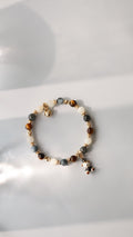 Pietersite, Silver Sheen Obsidian, Devil Blue Aquamarine, Moonstone & Tiger¡¯s Eye Crystal Bracelet ¡ª Polo RL | 6mm / 8mm / 10mm (Elastic)