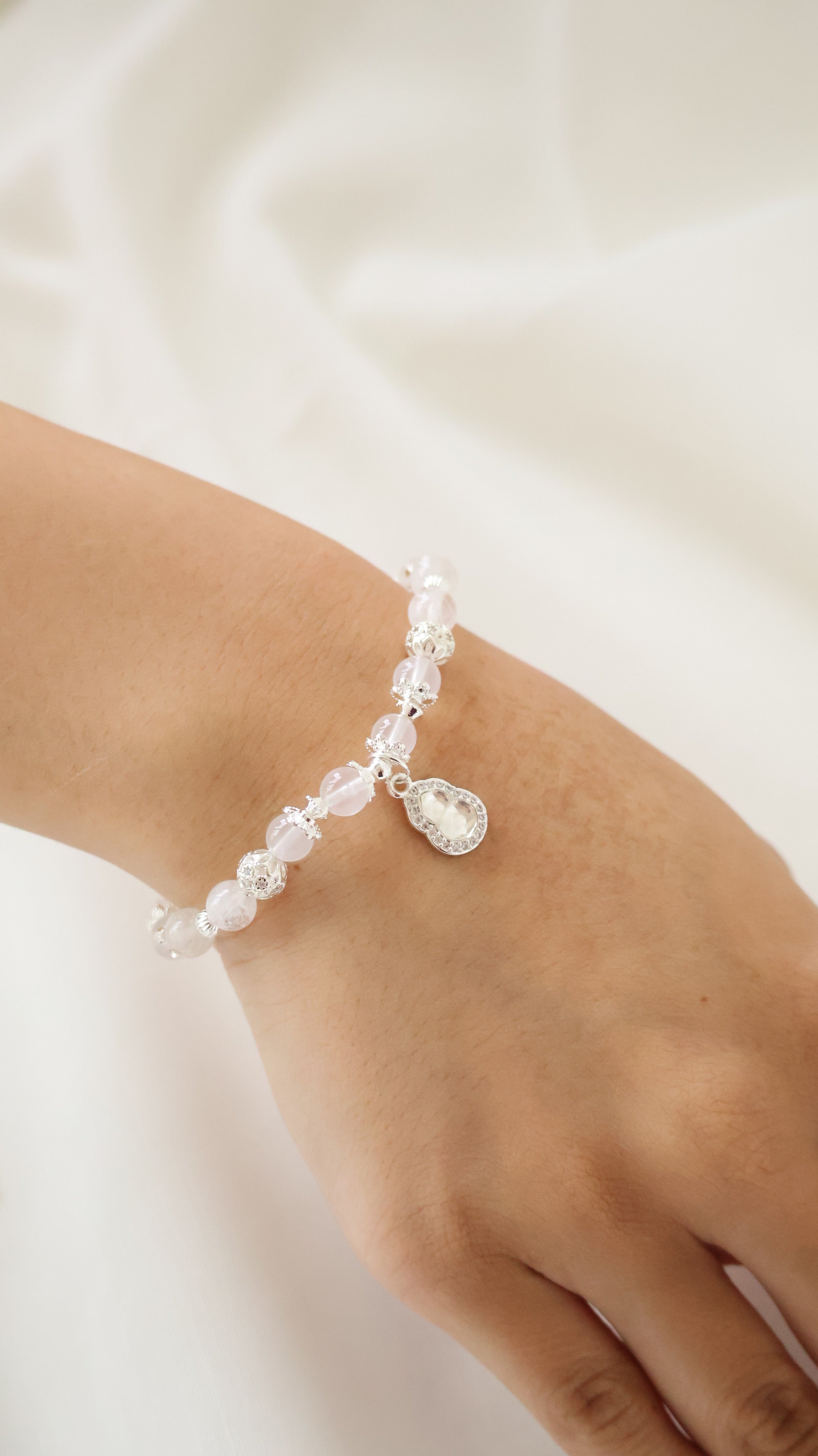Green Jadeite & Green Aventurine, Rose Quartz & Whie Jadeite, Girasol Quartz & Clear Quartz ¡ª Mini Hulu Series | 8mm (Elastic)
