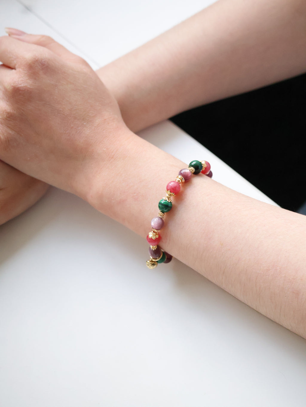 Malachite, Rhodonite, Lepidolite ¡ª Scorpio Horoscope Series | 8mm (Elastic)