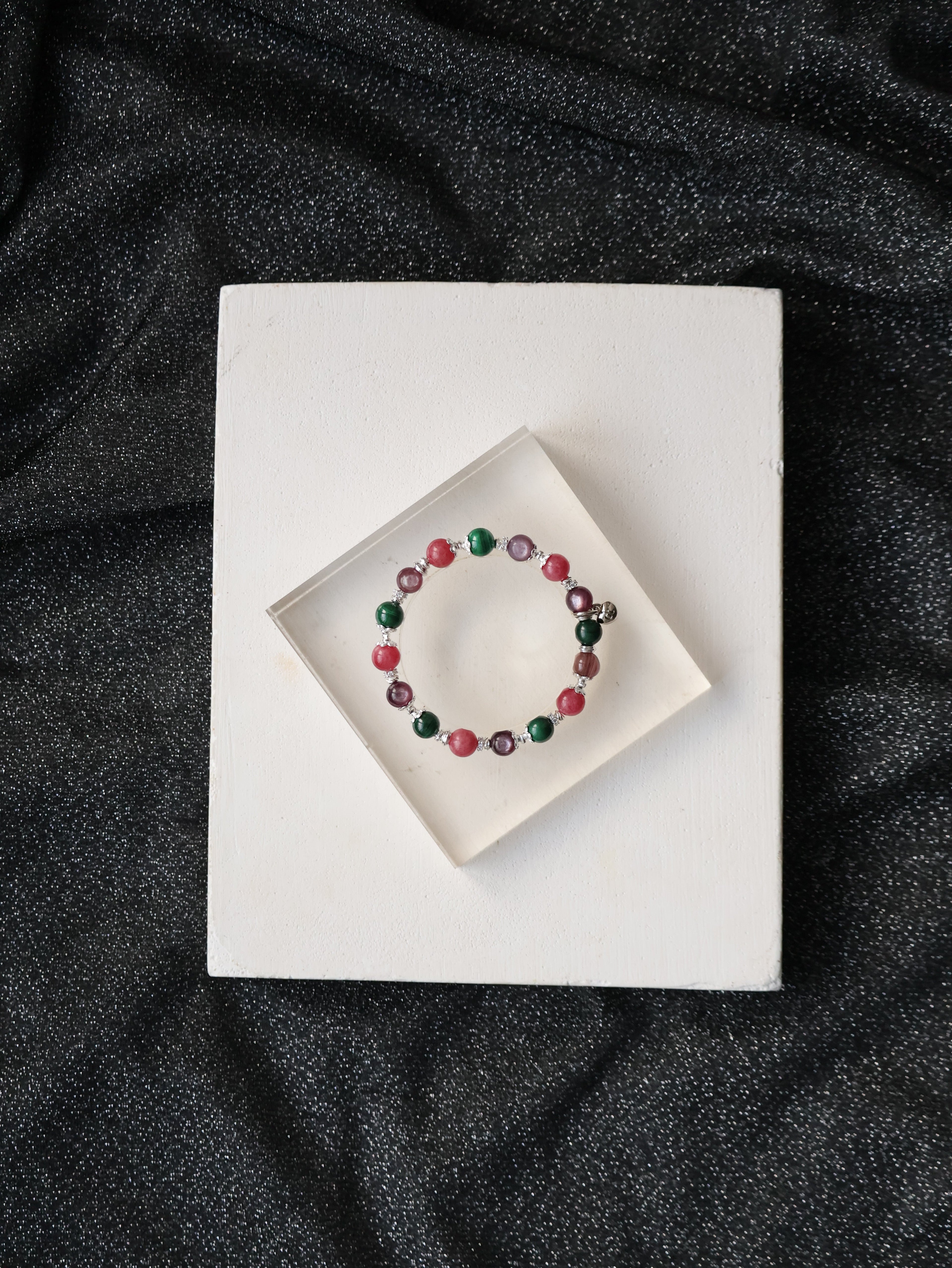 Malachite, Rhodonite, Lepidolite ¡ª Scorpio Horoscope Series | 8mm (Elastic)