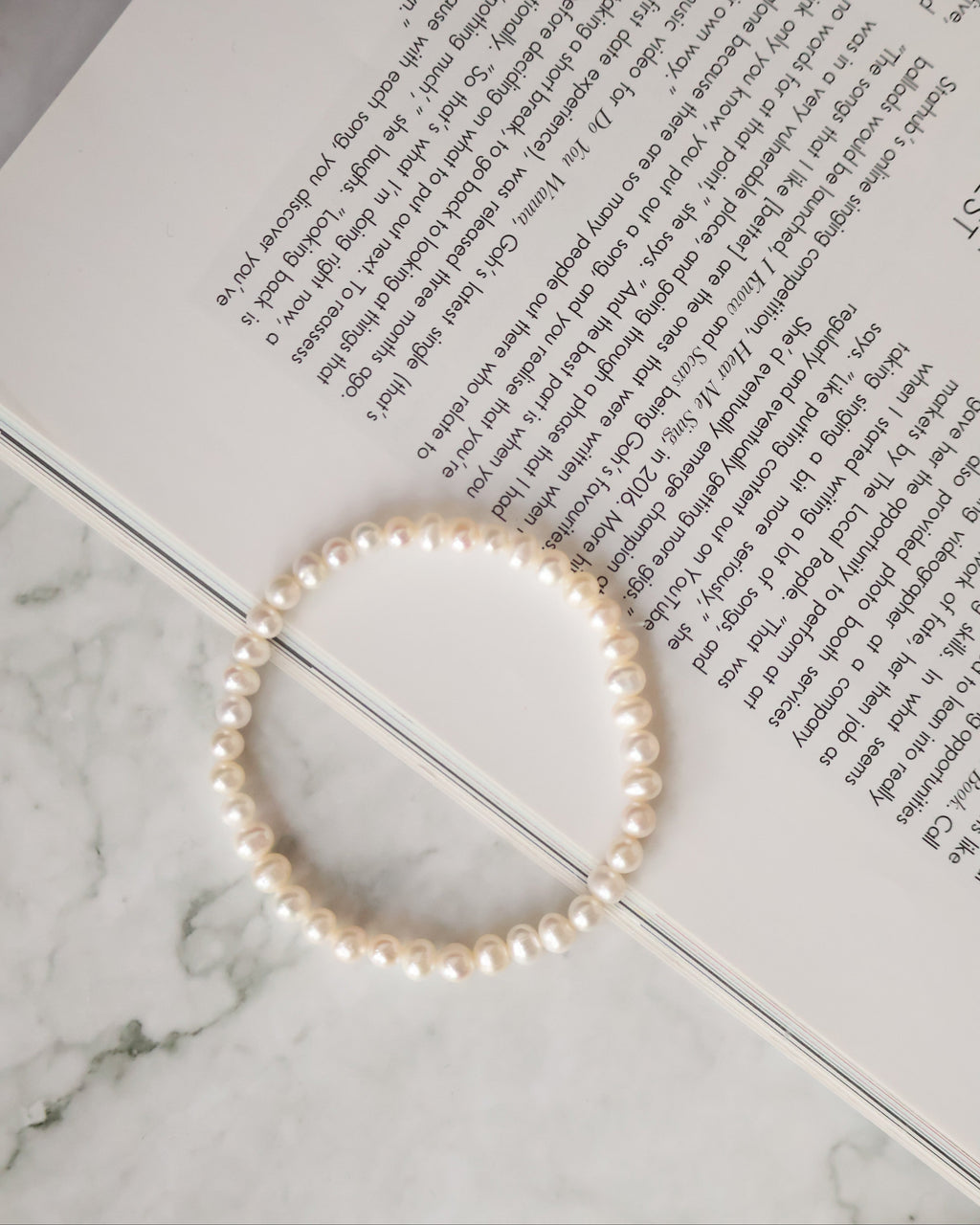 Freshwater Pearls ¡ª 3mm Full Bracelet | (Elastic)