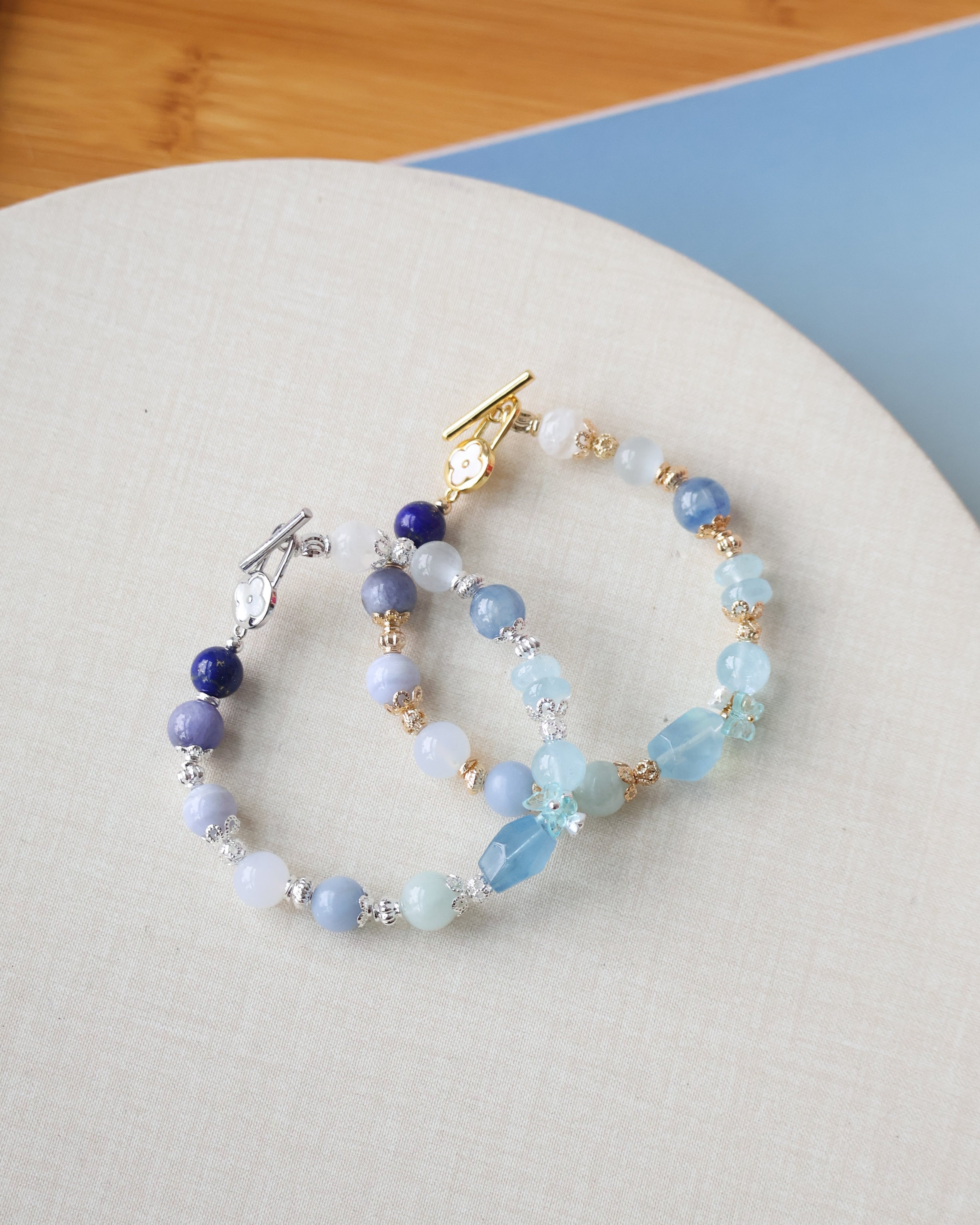 *Luna&Lithoss* - Azurea Blue 8mm Duobao w OT Clasp