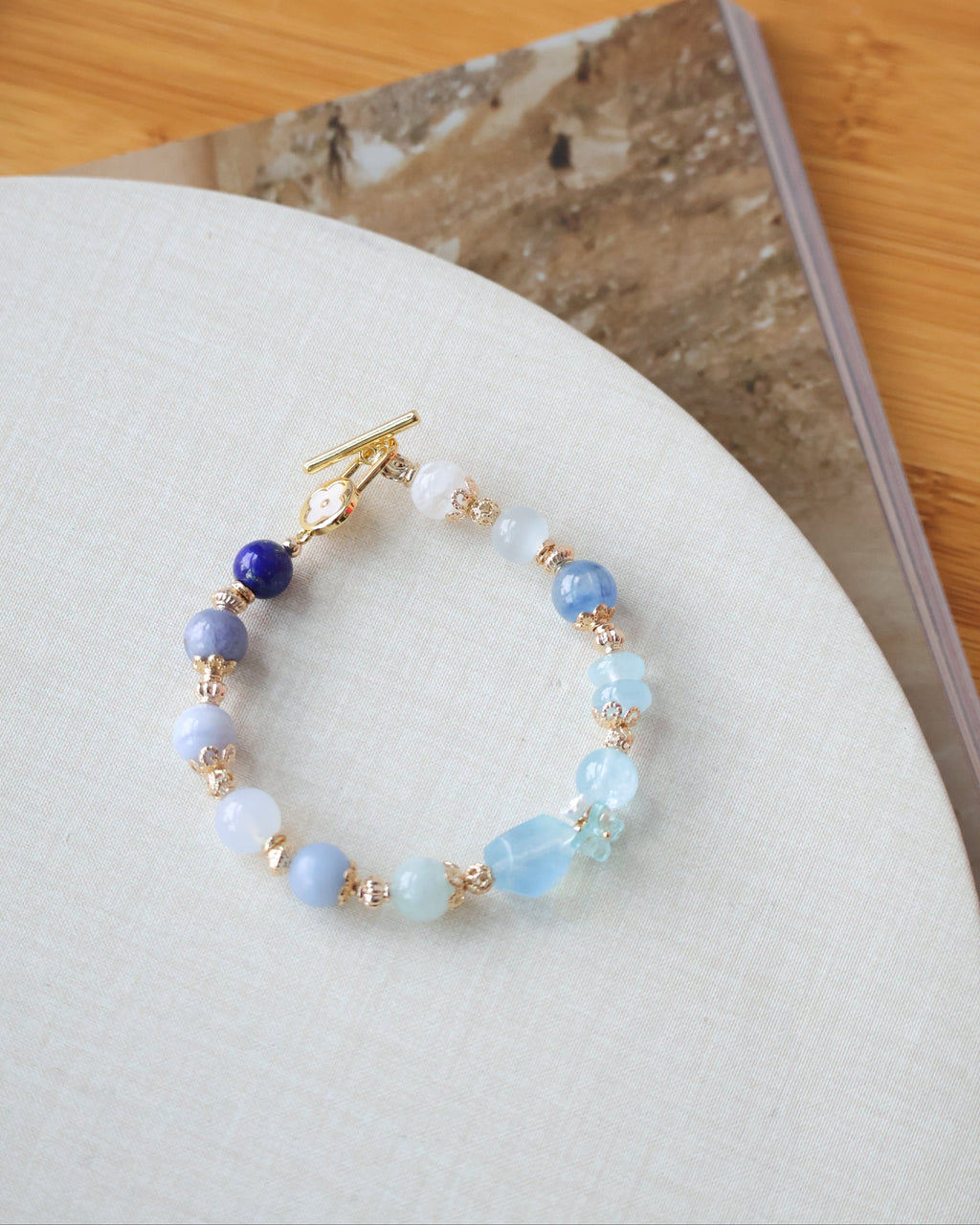 *Luna&Lithoss* - Azurea Blue 8mm Duobao w OT Clasp