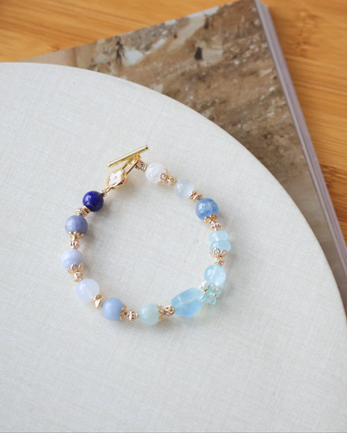 *Luna&Lithoss* - Azurea Blue 8mm Duobao w OT Clasp