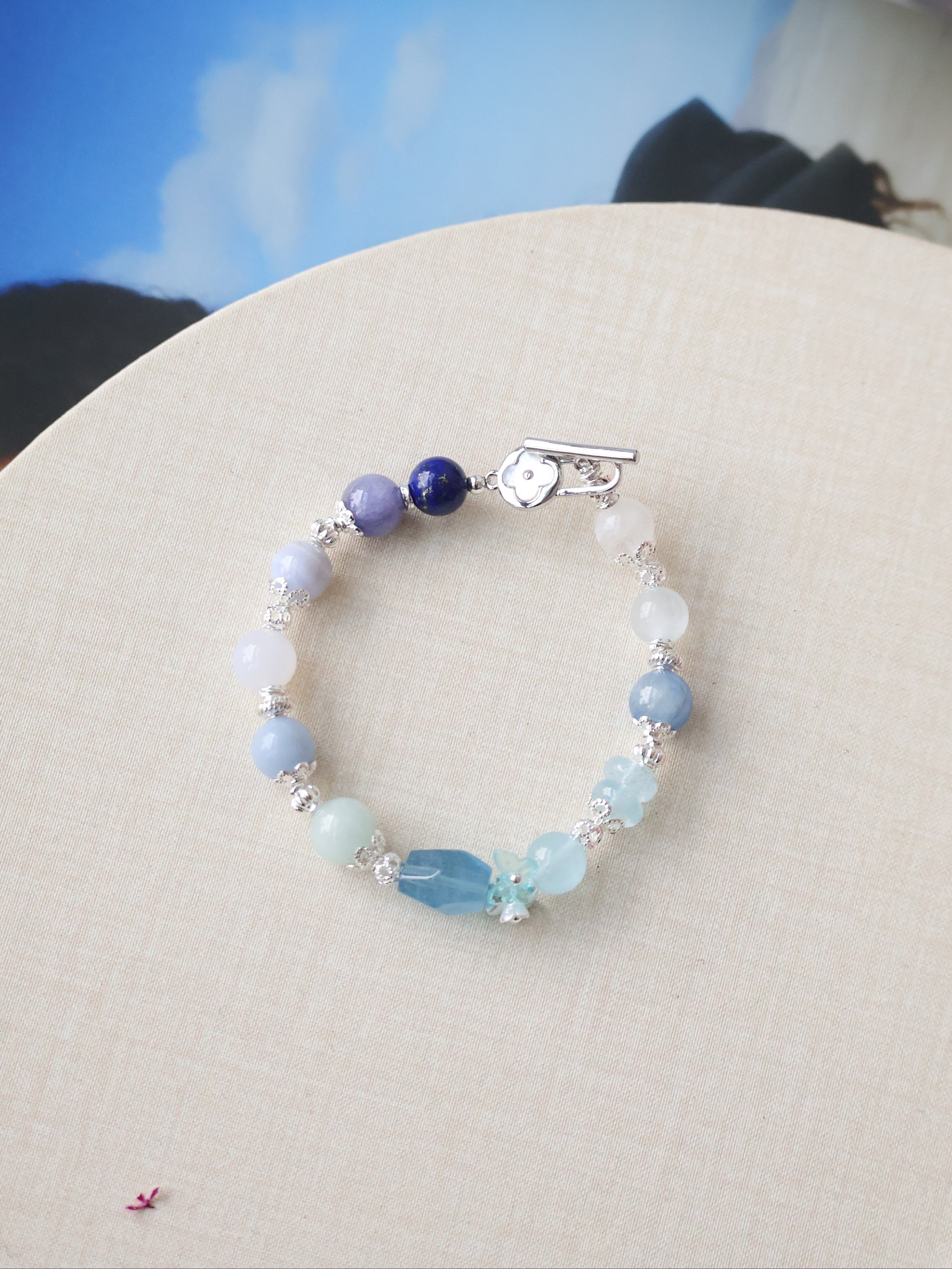 *Luna&Lithoss* - Azurea Blue 8mm Duobao w OT Clasp
