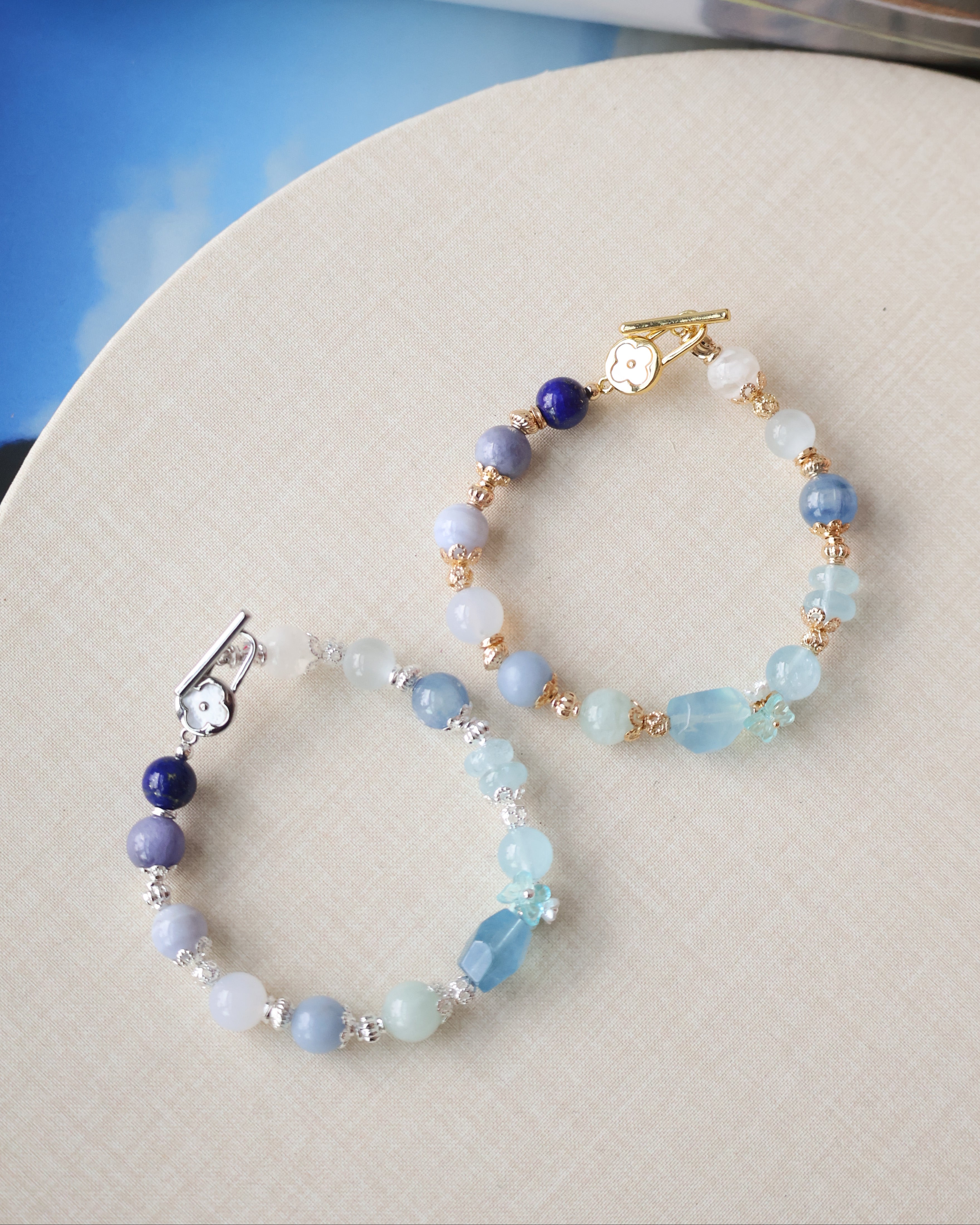 *Luna&Lithoss* - Azurea Blue 8mm Duobao w OT Clasp