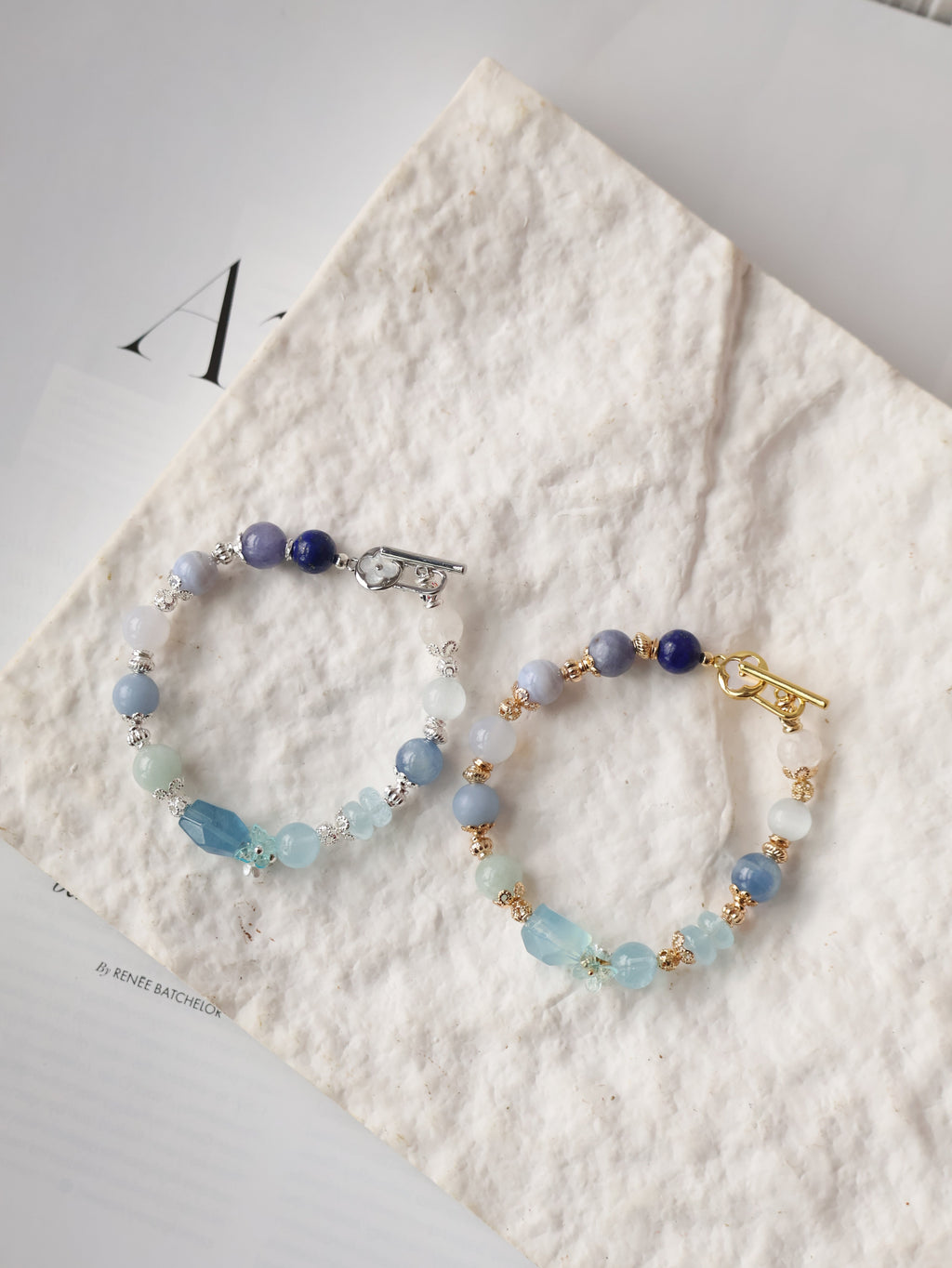 *Luna&Lithoss* - Azurea Blue 8mm Duobao w OT Clasp