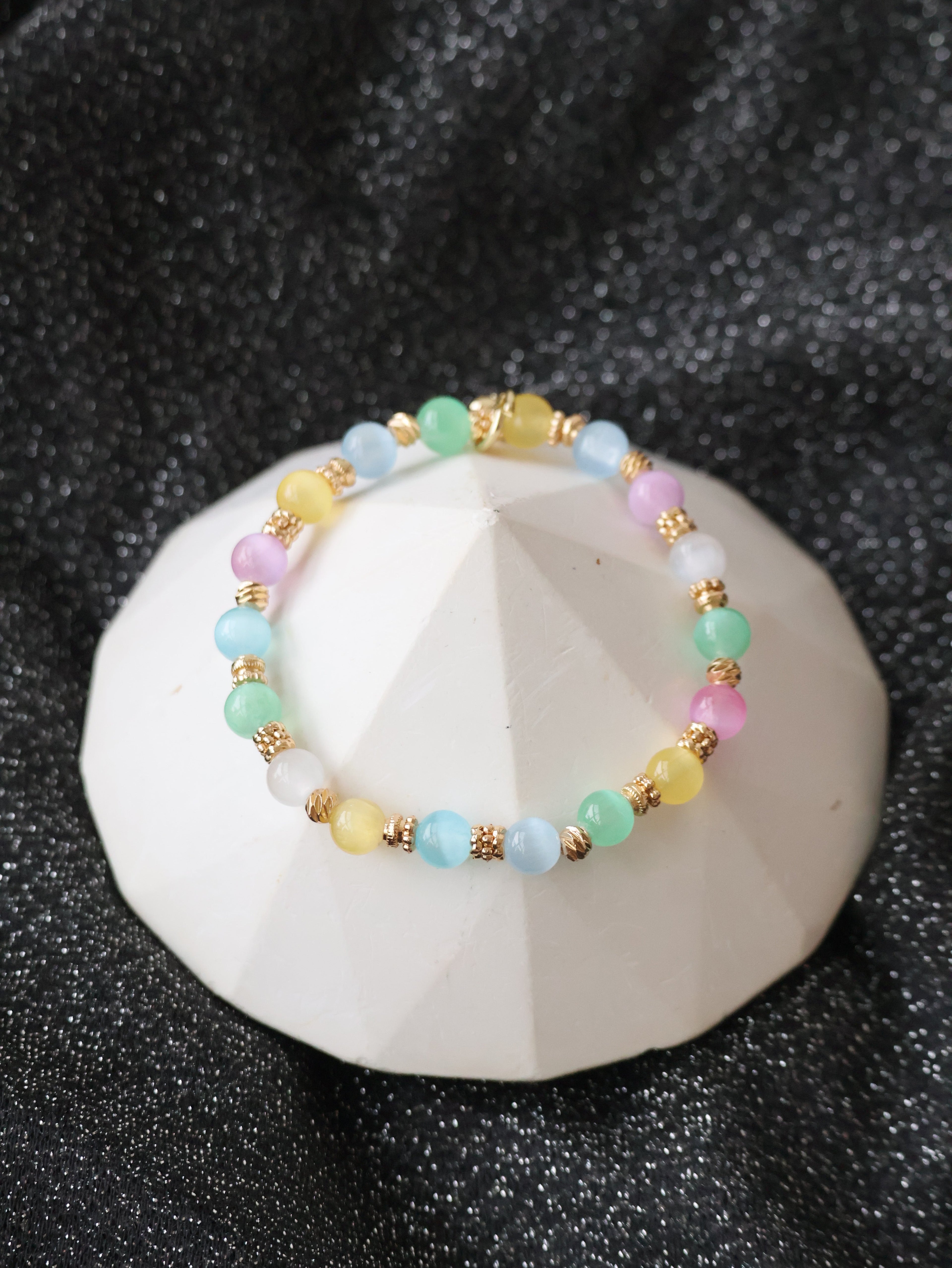 *Luna&Lithoss* 6mm Rainbow Satin Spar (Elastic)
