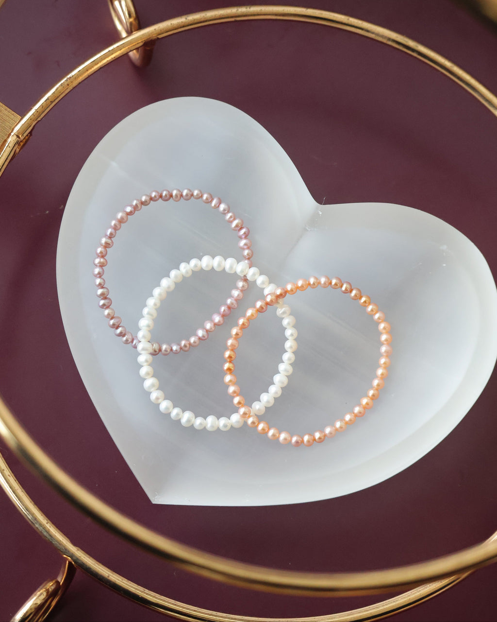 Freshwater Pearls ¡ª 3mm Full Bracelet | (Elastic)