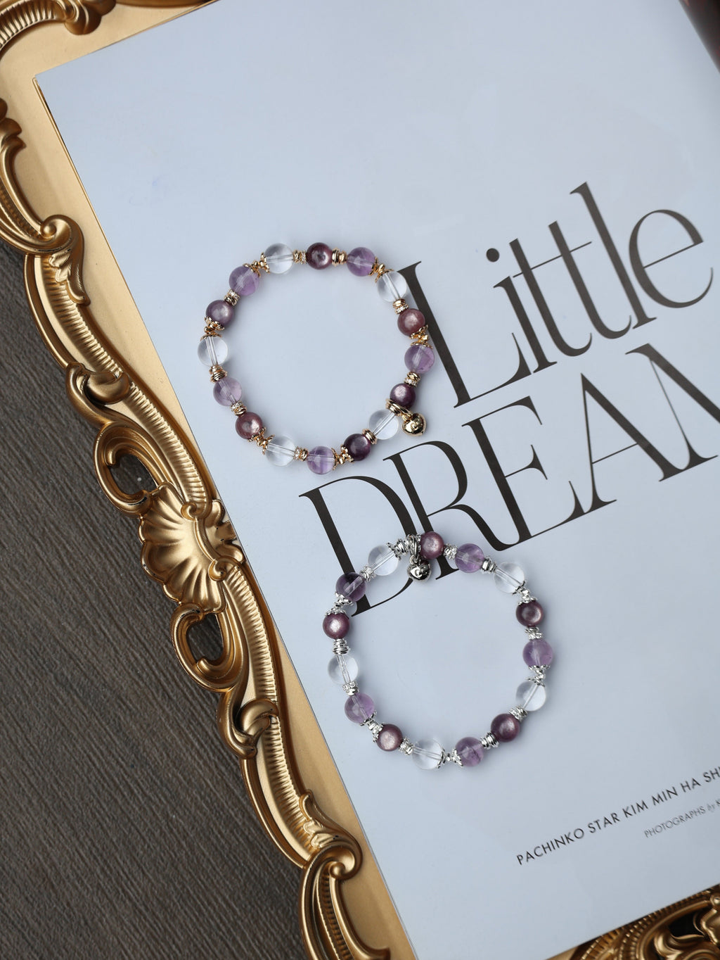Clear Quartz, Lepidolite, Amethyst ¡ª Libra Horoscope Series | 8mm (Elastic)