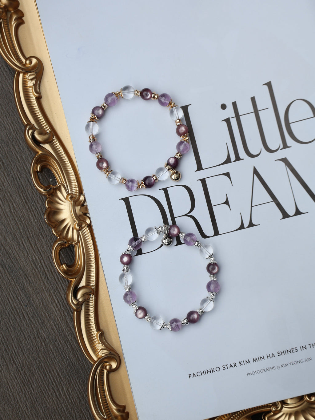 Clear Quartz, Lepidolite, Amethyst ¡ª Libra Horoscope Series | 8mm (Elastic)
