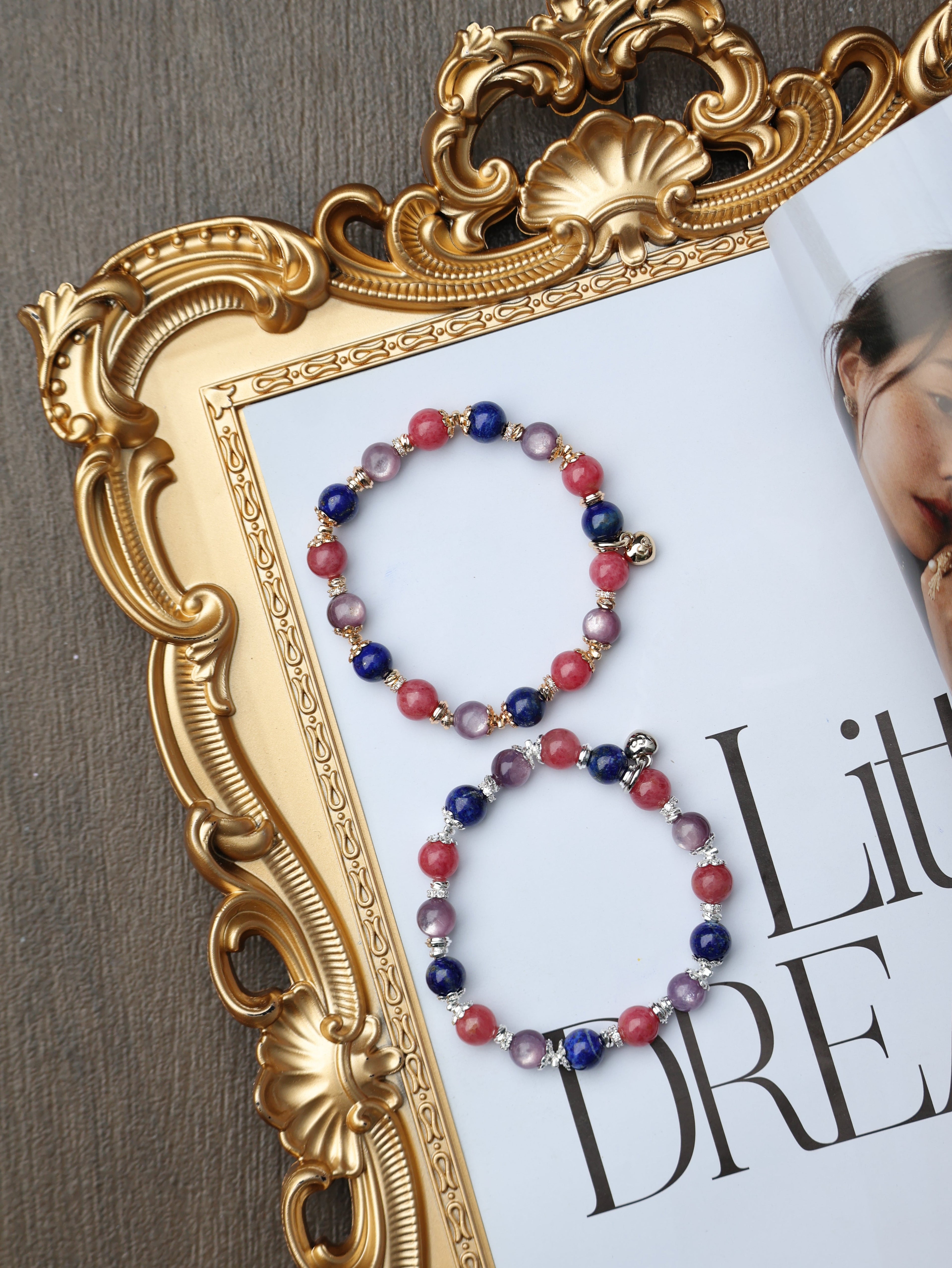 Lapis Lazuli, Rhodonite, Lepidolite ¡ª Cancer Horoscope Series | 8mm (Elastic)