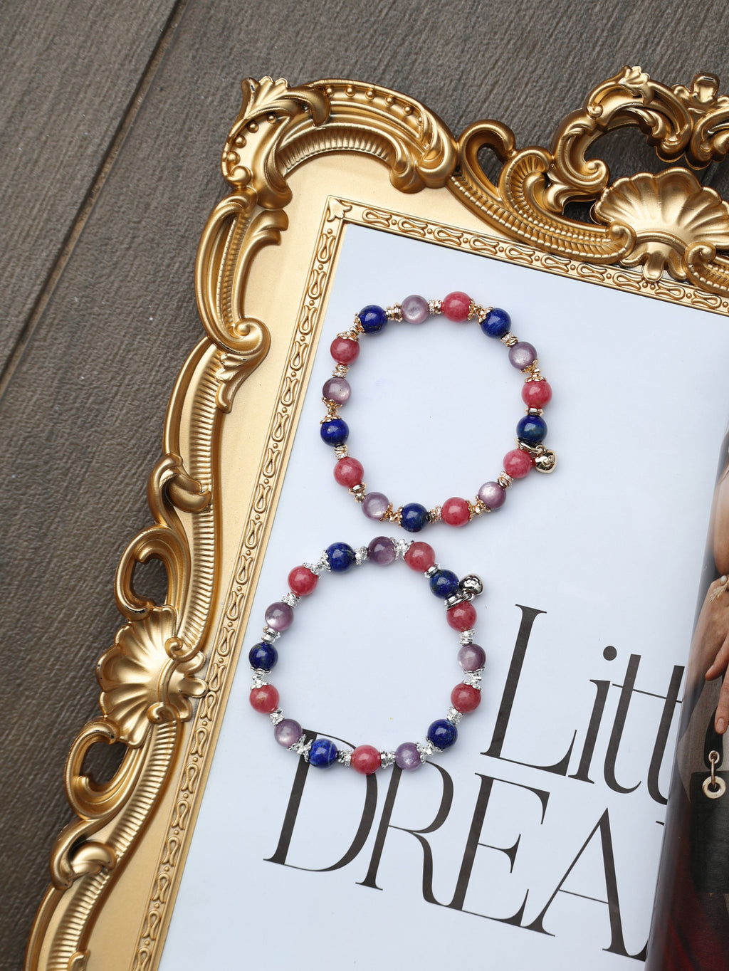 Lapis Lazuli, Rhodonite, Lepidolite ¡ª Cancer Horoscope Series | 8mm (Elastic)