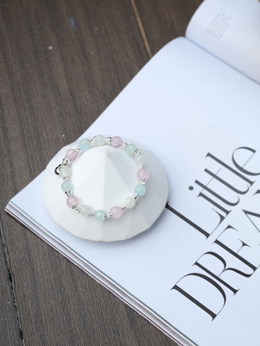 Moonstone, Aquamarine, Rose Quartz ¡ª Aries Horoscope Series | 8mm (Elastic)