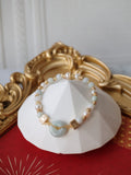 Green Jadeite & Freshwater Pearl ¡ª Ping MJ An Kou | 6mm (Elastic)