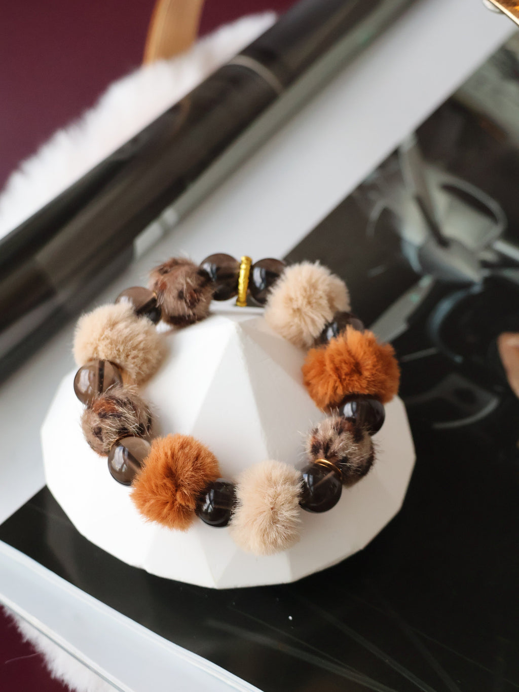 *Luna&Lithoss* Leopard Chic - 12mm Smokey Quartz