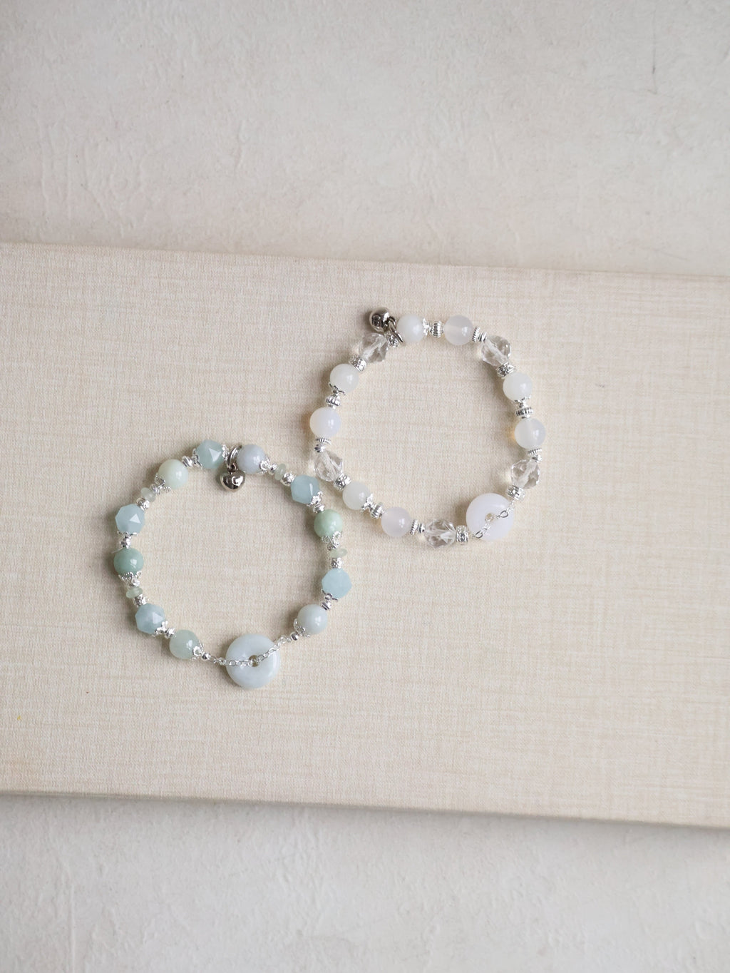 Aquamarine Faceted, Green Jadeite & Green Aventurine ¡ª  Green Jadevie Ping An Kou | 8mm (Elastic)