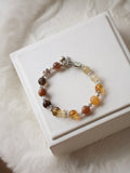 Smoky Citrine Flower Carving Multigem (Duobao) Crystal Bracelet ¡ª Castella | 8mm (OT Clasp, Elastic)