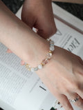 Blue Topaz Faceted Rondelle, Clear Quartz & Cat¡¯s Eye Crystal Bracelet ¡ª Crystelle | 8mm (Elastic)