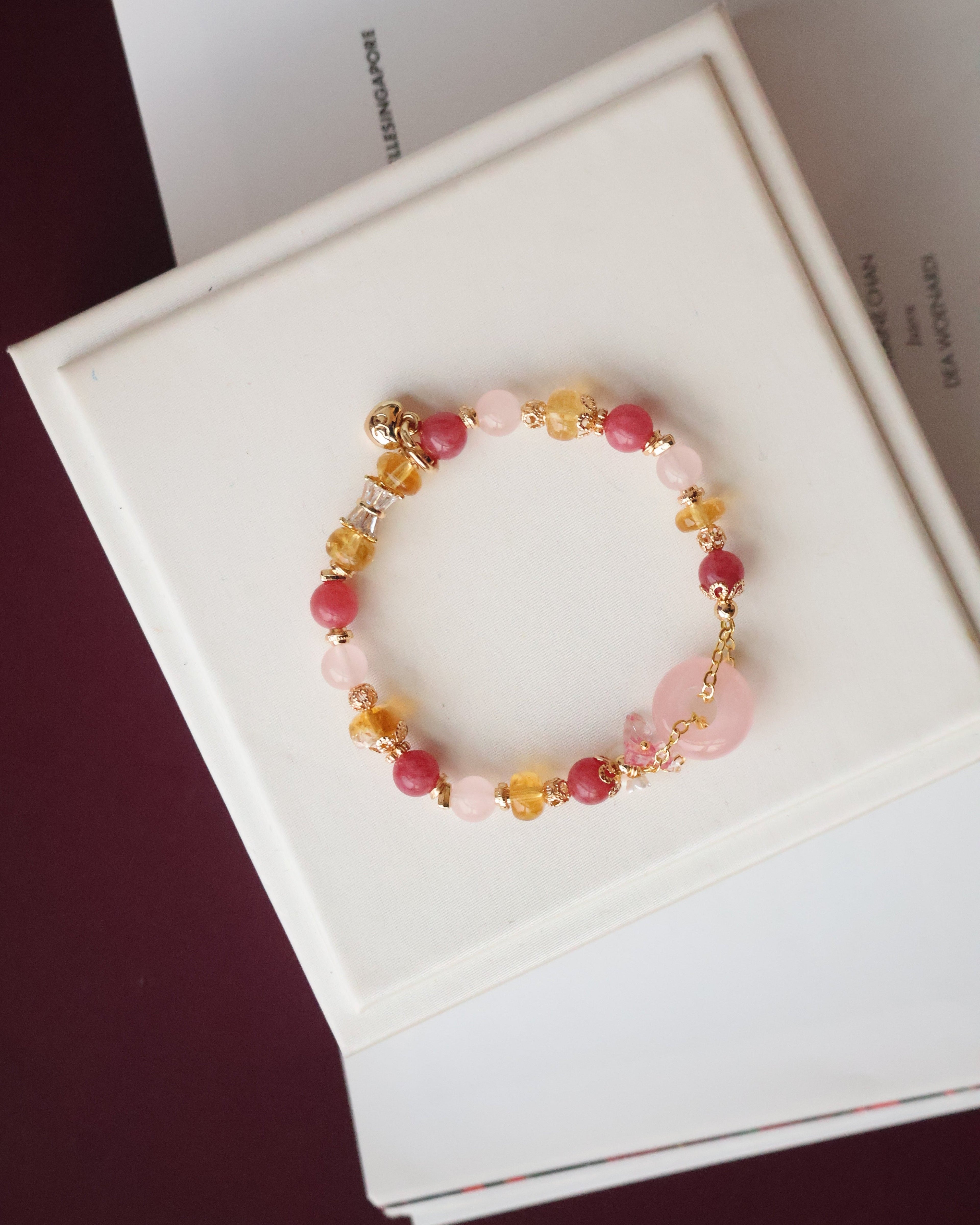 Citrine, Rhodonite, Rose Quartz ¡ª Everfae Ping An Kou Series | 6mm (Gold)