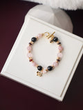 Hypersthene, Pink Purple Emerald Mica, Rose Quartz & Garnet ¡ª Noir Reverie | 8mm (OT Clasps, Elastic)