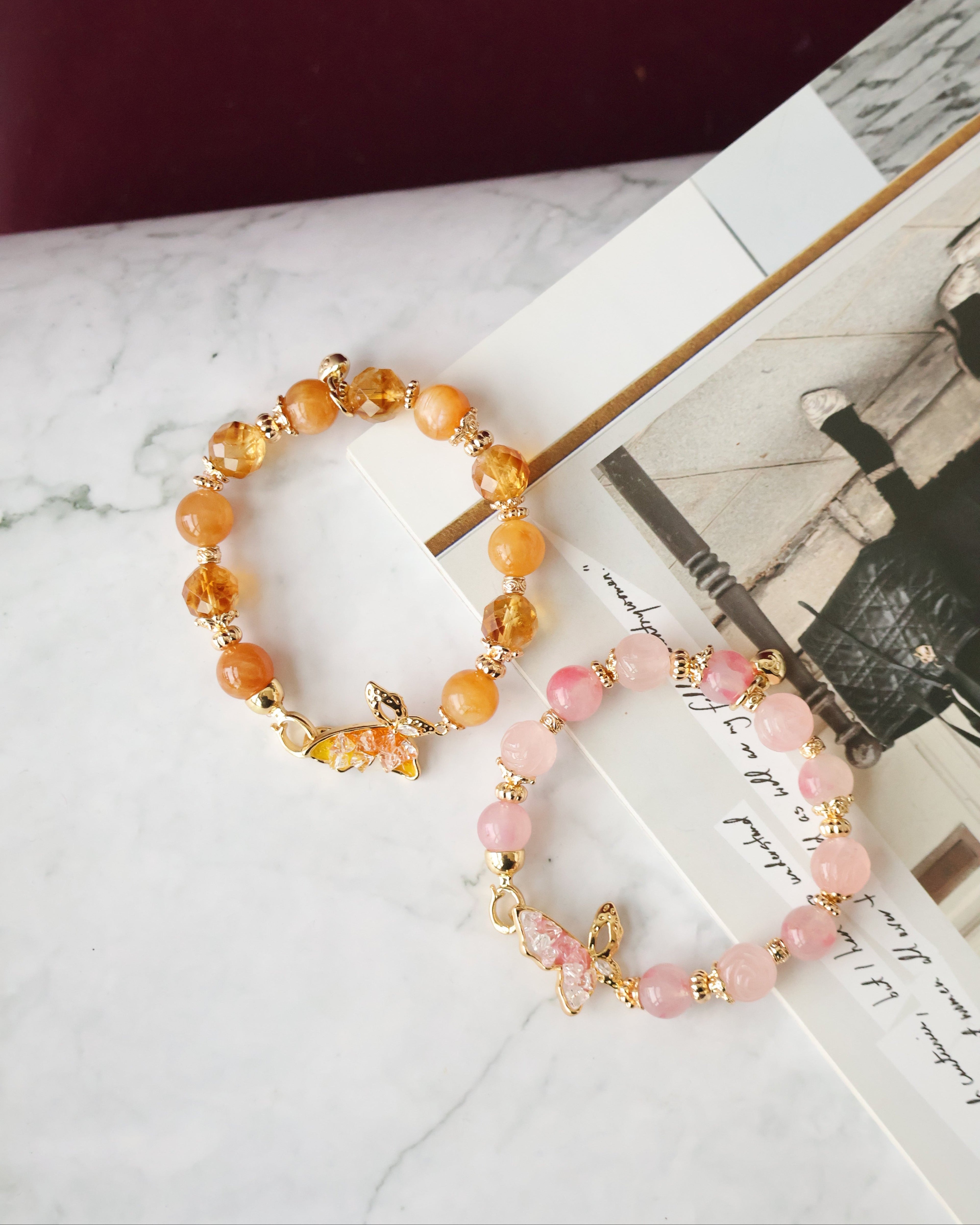 Andesine Labradorite, Citrine, Rose Quartz & Rhodonite ¡ª Navillera Collection | 10mm (Elastic)