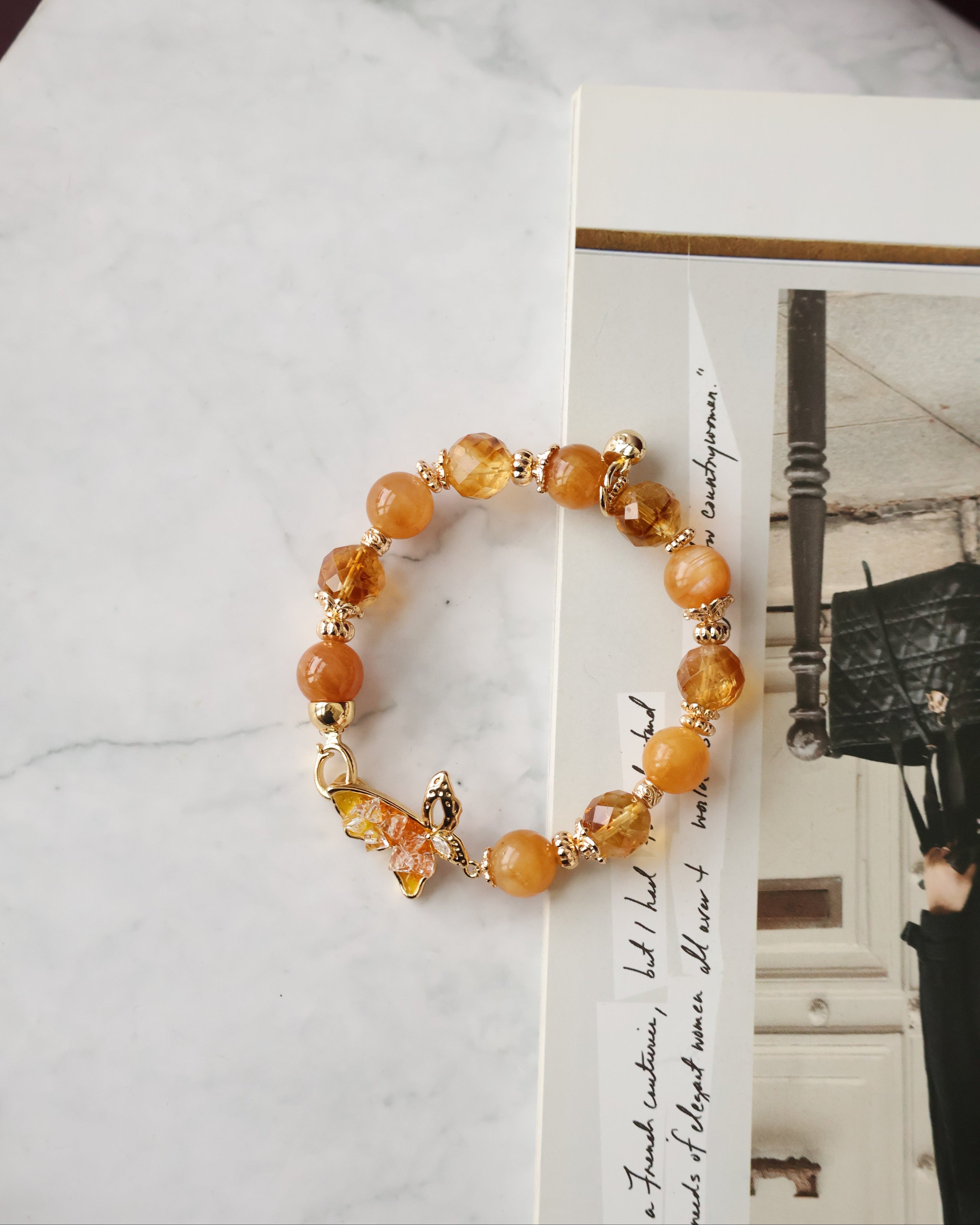 Andesine Labradorite, Citrine, Rose Quartz & Rhodonite ¡ª Navillera Collection | 10mm (Elastic)