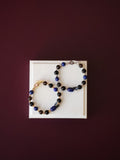 Lapis Lazuli Barrel, Black Obsidian & Smoky Quartz Bracelet ¡ª Lunaris | 8mm (OT Clasp, Elastic)