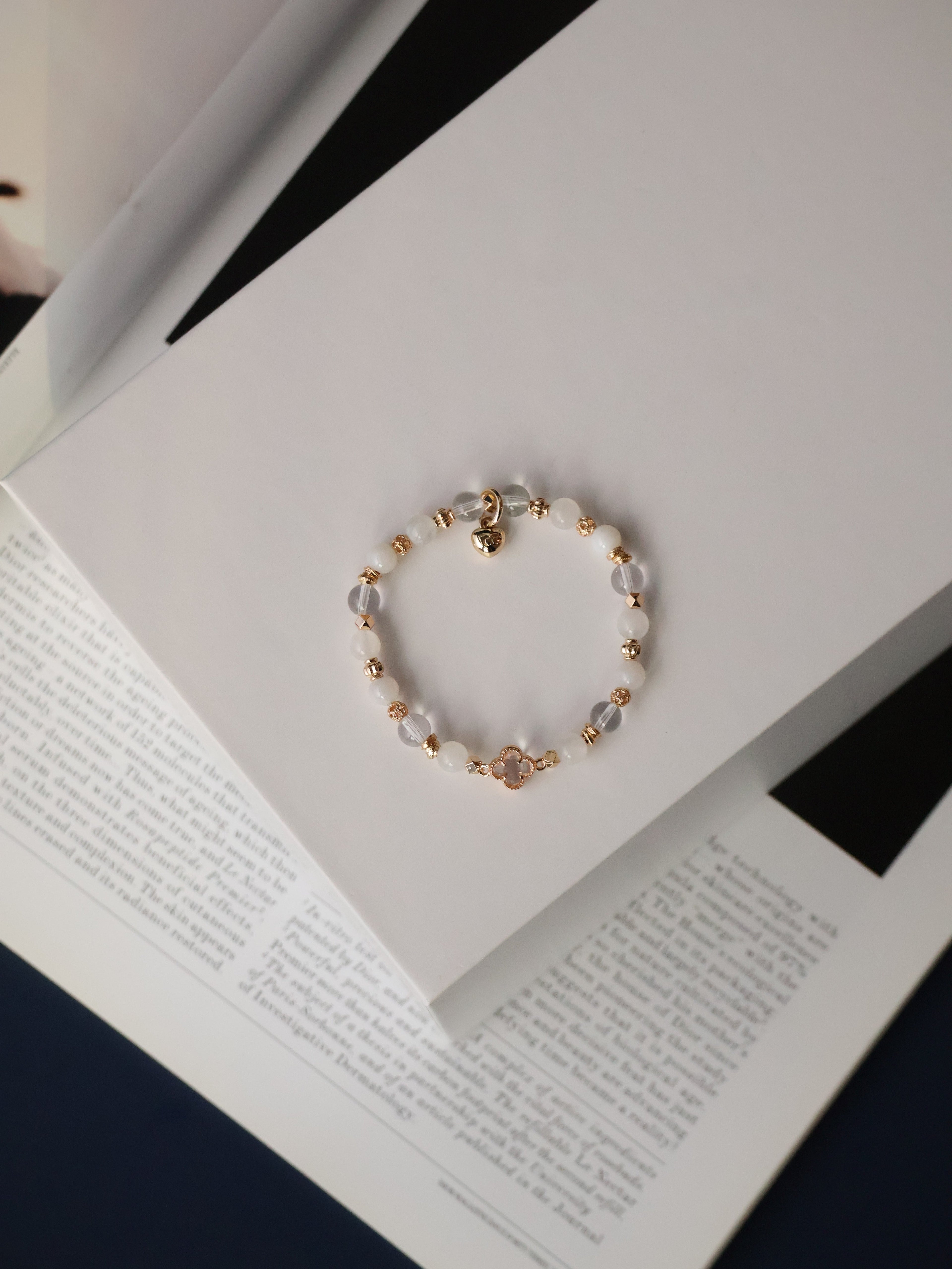 Lapis Lazuli, Rose Quartz & Moonstone Stackers Crystal Bracelet ¡ª Clover Alchemy Series 2.0 | 6mm (Elastic)