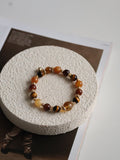 Andesine Labradorite, Tiger¡¯s Eye, Citrine & Black Gold Super 7 Crystal Bracelet ¡ª Miel Honey | 8mm (Elastic)