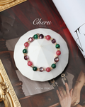 Malachite, Rhodonite, Lepidolite ¡ª Scorpio Horoscope Series | 8mm (Elastic)