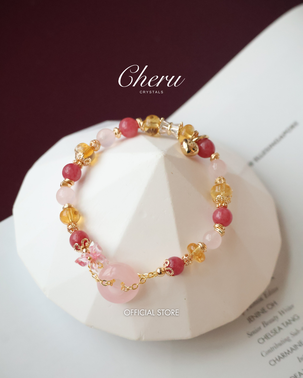 Citrine, Rhodonite, Rose Quartz ¡ª Everfae Ping An Kou Series | 6mm (Gold)