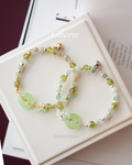 Green Strawberry Quartz, Green Jadeite & Peridot ¡ª Everfae Ping An Kou Series | 6mm (Elastic)