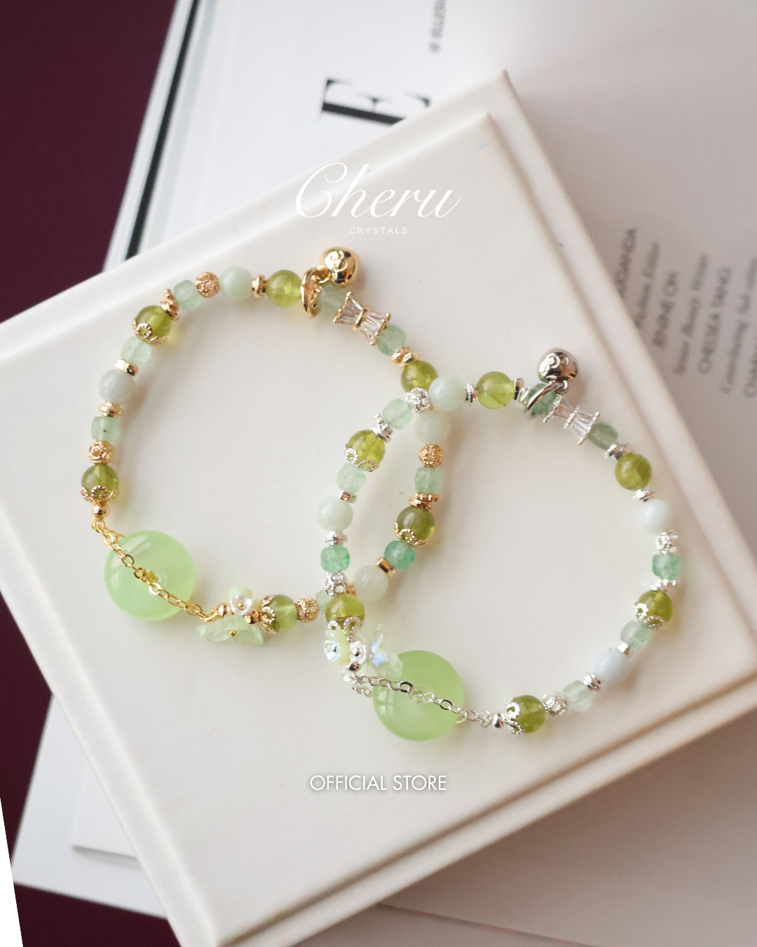 Green Strawberry Quartz, Green Jadeite & Peridot ¡ª Everfae Ping An Kou Series | 6mm (Elastic)