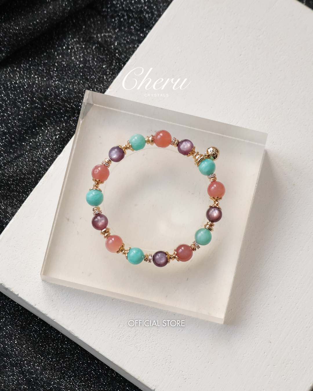 Yan Yuan Agate, Amazonite & Lepidolite Crystal Bracelet ¡ª Virgo Horoscope Series | 8mm (Elastic)