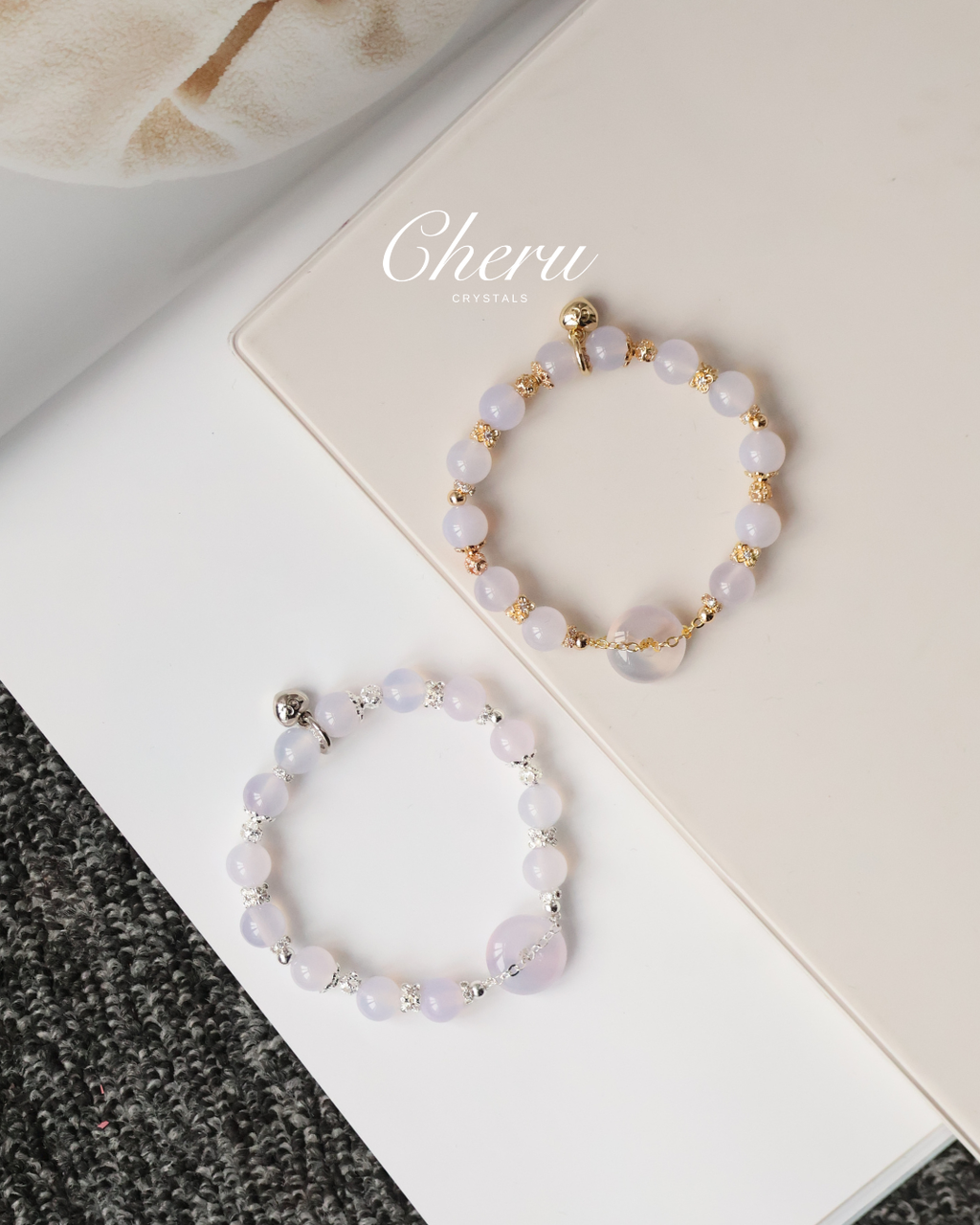 Lilac Chalcedony Crystal Bracelet ¡ª Annika Ping An Kou | 8mm (Elastic)