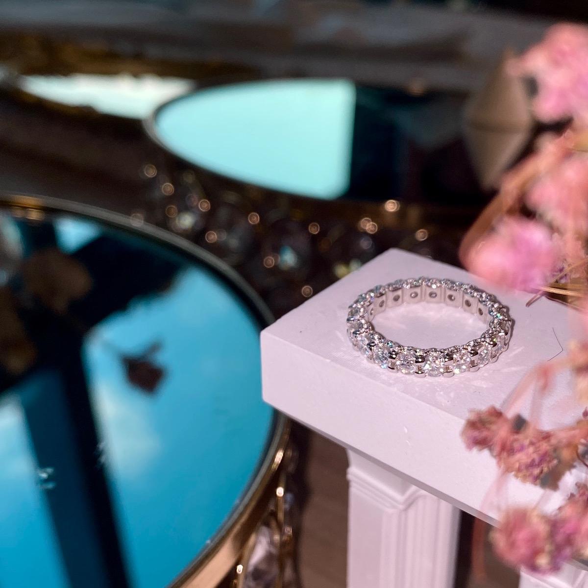 *Luna&Lithoss* Jessica Moissanite Eternity Wheel Tennis Ring AU750