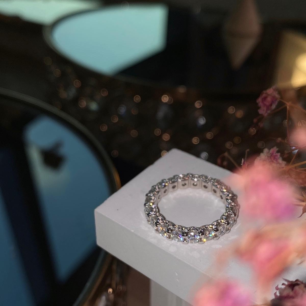 *Luna&Lithoss* Jessica Moissanite Eternity Wheel Tennis Ring AU750