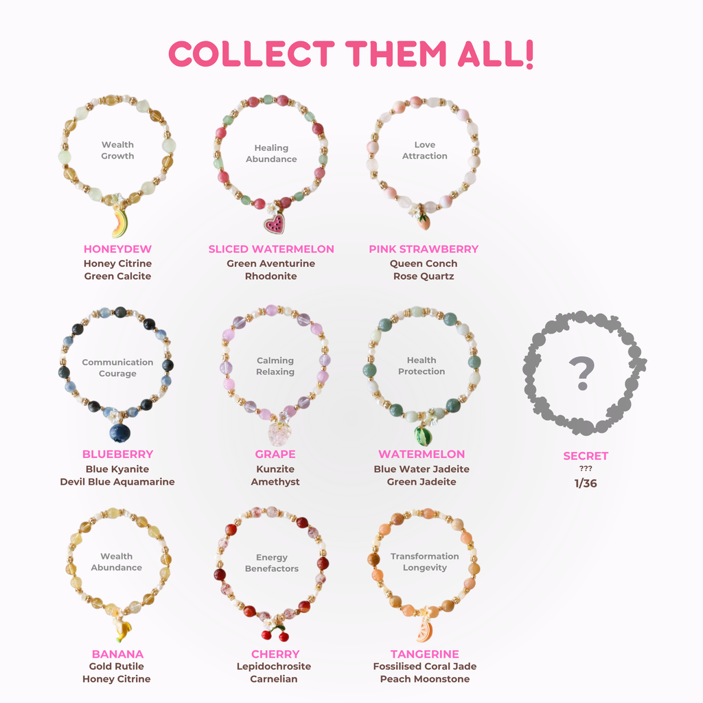 JUICY INTENTIONS: Limited Edition Crystal Bracelet Blind Box | Fruits Vol. 1